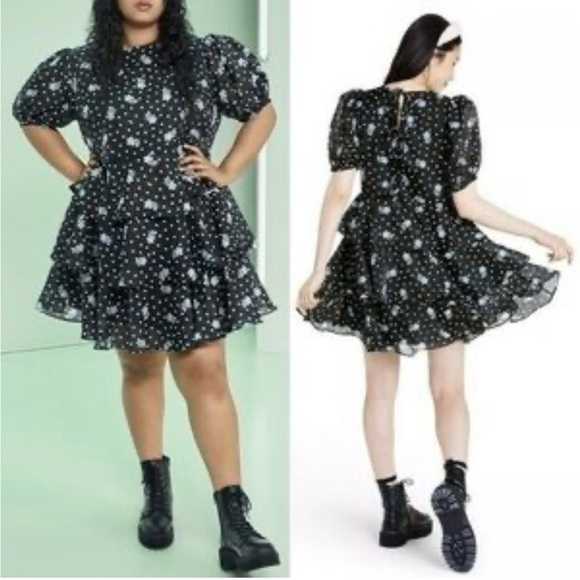 Sandy Liang floral dress with white polka dots small pre owned good condition - Picture 3 of 5